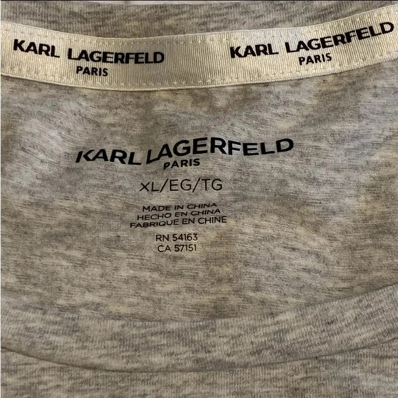 KARL LAGERFELD PARIS Women's Studded Logo Embellished Puff Sleeve Shirt XL - Picture 5 of 9